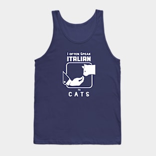 Funny Italian hand gesture and a cat Tank Top